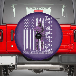 Purple Up For Military Kids Spare Tire Cover Military Child Month TS02 Purple Print Your Wear