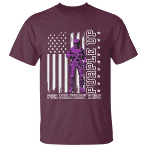 Purple Up For Military Kids T Shirt Military Child Month TS02 Maroon Print Your Wear