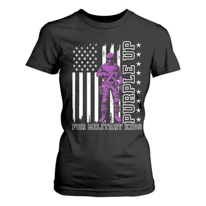 Purple Up For Military Kids T Shirt For Women Military Child Month TS02 Black Print Your Wear