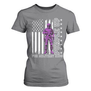 Purple Up For Military Kids T Shirt For Women Military Child Month TS02 Charcoal Print Your Wear