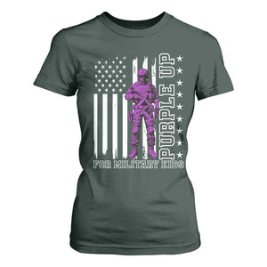 Purple Up For Military Kids T Shirt For Women Military Child Month TS02 Dark Forest Green Print Your Wear