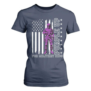 Purple Up For Military Kids T Shirt For Women Military Child Month TS02 Navy Print Your Wear