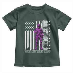 Purple Up For Military Kids Toddler T Shirt Military Child Month TS02 Dark Forest Green Print Your Wear