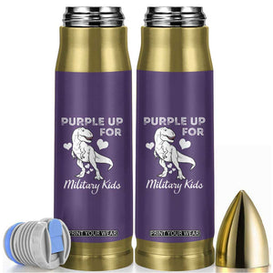 Purple Up For Military Kids Bullet Tumbler Military Child Month Dinosaur TS02 Purple Print Your Wear