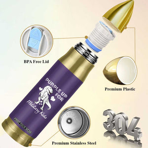 Purple Up For Military Kids Bullet Tumbler Military Child Month Dinosaur TS02 Print Your Wear