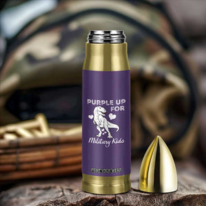 Purple Up For Military Kids Bullet Tumbler Military Child Month Dinosaur TS02 Print Your Wear
