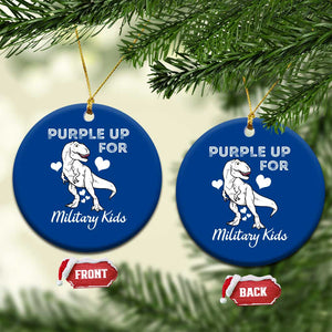 Purple Up For Military Kids Ceramic Ornament Military Child Month Dinosaur TS02 1pc Blue Print Your Wear