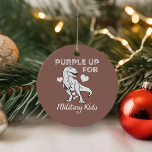 Purple Up For Military Kids Ceramic Ornament Military Child Month Dinosaur TS02 1pc Mocha Print Your Wear