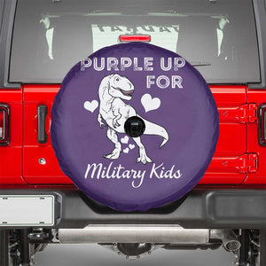 Purple Up For Military Kids Spare Tire Cover Military Child Month Dinosaur TS02 Purple Print Your Wear