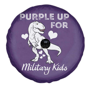 Purple Up For Military Kids Spare Tire Cover Military Child Month Dinosaur TS02 Print Your Wear
