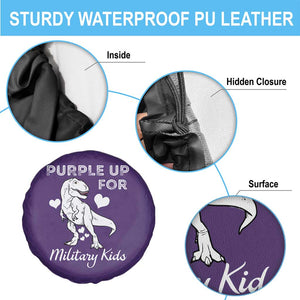 Purple Up For Military Kids Spare Tire Cover Military Child Month Dinosaur TS02 Print Your Wear