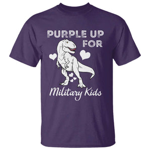 Purple Up For Military Kids T Shirt Military Child Month Dinosaur TS02 Purple Print Your Wear