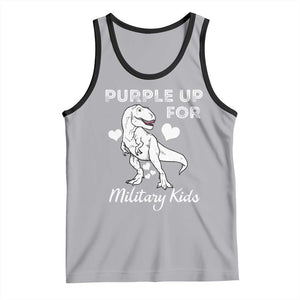 Purple Up For Military Kids Tank Top Military Child Month Dinosaur TS02 Athletic Heather Black Print Your Wear
