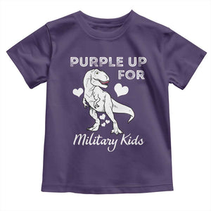 Purple Up For Military Kids Toddler T Shirt Military Child Month Dinosaur TS02 Purple Print Your Wear