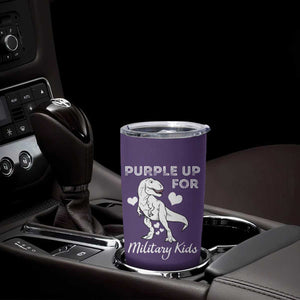Purple Up For Military Kids Tumbler Cup Military Child Month Dinosaur TS02 Print Your Wear