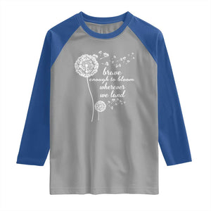 Purple Up For Military Kids Raglan Shirt Brave Enough To Bloom Wherever We Land Month of Military Child TS02 Sport Gray Royal Print Your Wear