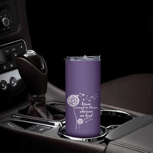 Purple Up For Military Kids Skinny Tumbler Brave Enough To Bloom Wherever We Land Month of Military Child TS02 Print Your Wear