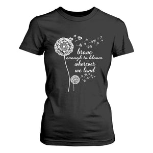 Purple Up For Military Kids T Shirt For Women Brave Enough To Bloom Wherever We Land Month of Military Child TS02 Black Print Your Wear