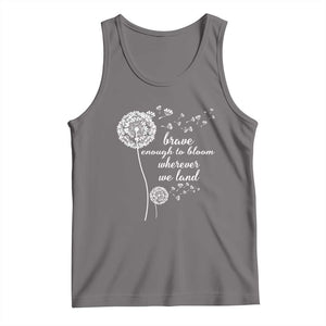 Purple Up For Military Kids Tank Top Brave Enough To Bloom Wherever We Land Month of Military Child TS02 Deep Heather Print Your Wear