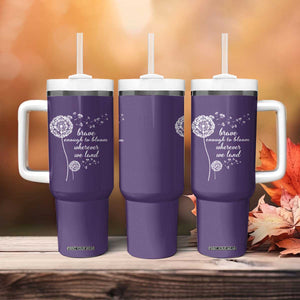 Purple Up For Military Kids Tumbler With Handle Brave Enough To Bloom Wherever We Land Month of Military Child TS02 Print Your Wear