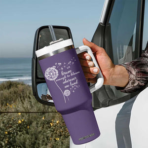 Purple Up For Military Kids Tumbler With Handle Brave Enough To Bloom Wherever We Land Month of Military Child TS02 Print Your Wear