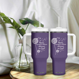 Purple Up For Military Kids Tumbler With Handle Brave Enough To Bloom Wherever We Land Month of Military Child TS02 Print Your Wear