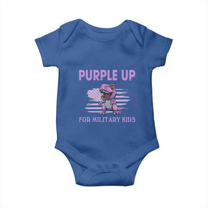 Purple Up For Military Kids Baby Onesie Military Child Month Dinosaur American Flag TS02 Royal Blue Print Your Wear