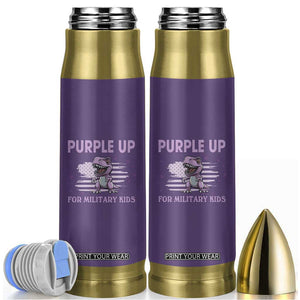 Purple Up For Military Kids Bullet Tumbler Military Child Month Dinosaur American Flag TS02 Purple Print Your Wear