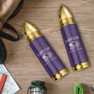 Purple Up For Military Kids Bullet Tumbler Military Child Month Dinosaur American Flag TS02 Print Your Wear