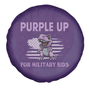 Purple Up For Military Kids Spare Tire Cover Military Child Month Dinosaur American Flag TS02 Print Your Wear