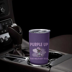 Purple Up For Military Kids Tumbler Cup Military Child Month Dinosaur American Flag TS02 Print Your Wear
