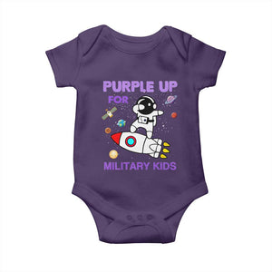 Purple Up For Military Kids Baby Onesie Military Child Month Astronaut Outer Space TS02 Purple Print Your Wear
