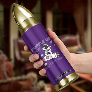 Purple Up For Military Kids Bullet Tumbler Military Child Month Astronaut Outer Space TS02 Print Your Wear