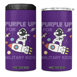 Purple Up For Military Kids 4 in 1 Can Cooler Tumbler Military Child Month Astronaut Outer Space TS02 One Size: 16 oz Purple Print Your Wear