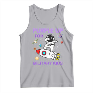 Purple Up For Military Kids Tank Top Military Child Month Astronaut Outer Space TS02 Athletic Heather Print Your Wear