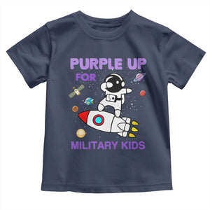 Purple Up For Military Kids Toddler T Shirt Military Child Month Astronaut Outer Space TS02 Navy Print Your Wear