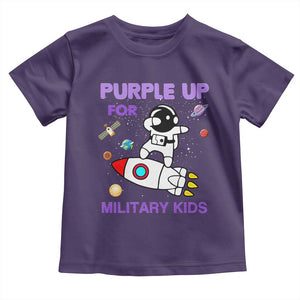 Purple Up For Military Kids Toddler T Shirt Military Child Month Astronaut Outer Space TS02 Purple Print Your Wear