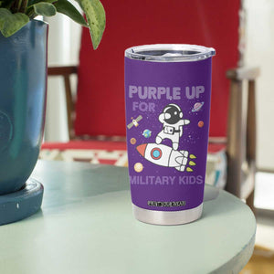 Purple Up For Military Kids Tumbler Cup Military Child Month Astronaut Outer Space TS02 Print Your Wear