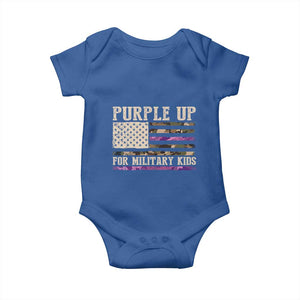 Purple Up For Military Kids Baby Onesie Military Child Month USA Flag Camouflage TS02 Royal Blue Print Your Wear