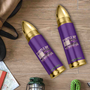 Purple Up For Military Kids Bullet Tumbler Military Child Month USA Flag Camouflage TS02 Print Your Wear
