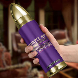 Purple Up For Military Kids Bullet Tumbler Military Child Month USA Flag Camouflage TS02 Print Your Wear