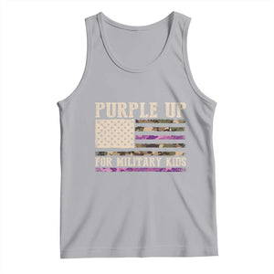 Purple Up For Military Kids Tank Top Military Child Month USA Flag Camouflage TS02 Athletic Heather Print Your Wear