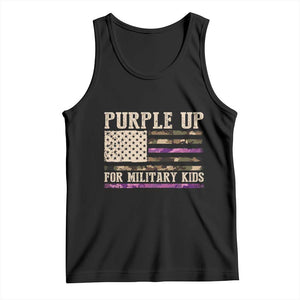 Purple Up For Military Kids Tank Top Military Child Month USA Flag Camouflage TS02 Black Print Your Wear