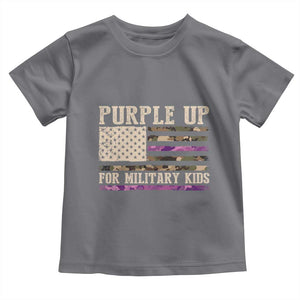 Purple Up For Military Kids Toddler T Shirt Military Child Month USA Flag Camouflage TS02 Charcoal Print Your Wear