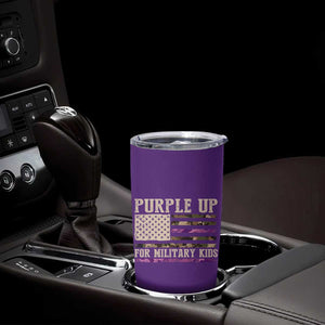 Purple Up For Military Kids Tumbler Cup Military Child Month USA Flag Camouflage TS02 Print Your Wear