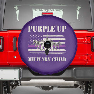 Purple Up For Military Kids Spare Tire Cover Month of Military Child Kids Air Force US Flag TS02 Purple Print Your Wear