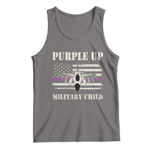 Purple Up For Military Kids Tank Top Month of Military Child Kids Air Force US Flag TS02 Deep Heather Print Your Wear