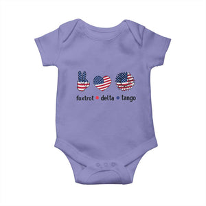Funny Foxtrots Delta Tangos Baby Onesie American Flag Peace Sign Heart Sunflower TS02 Violet Print Your Wear