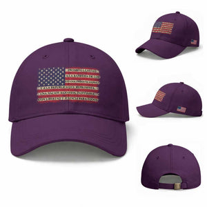 Spanish Pledge of Allegiance USA Flag Vintage Patriotic Graphic Baseball Cap American Patriot Promesa de Lealtad TS02 Baseball Cap Universal Fit Purple Print Your Wear