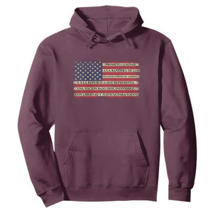 Spanish Pledge of Allegiance USA Flag Vintage Patriotic Graphic Hoodie American Patriot Promesa de Lealtad TS02 Maroon Print Your Wear